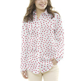 Crepe Lunares Rojo 7mm Blanco - Ribes y Casals