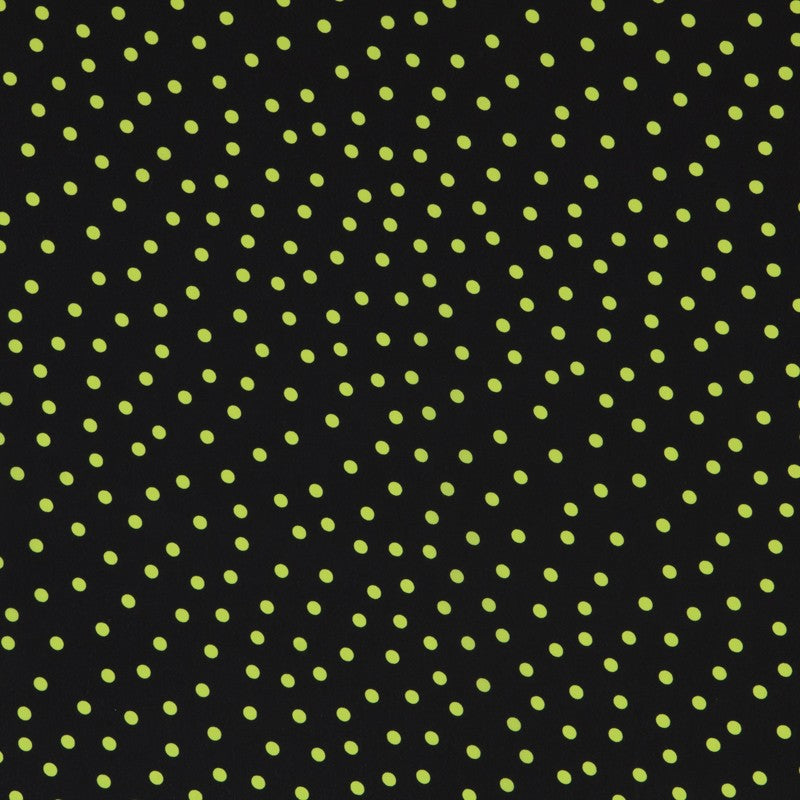 Tecido Crepe Bola Branca Fundo Verde 7 mm - Ribes y Casals