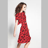 Crepe Marrocain Floral Vermelha - Ribes y Casals