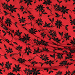 Crepe Marrocain Floral Vermelha - Ribes y Casals