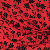 Crepe Marrocain Floral Vermelha - Ribes y Casals