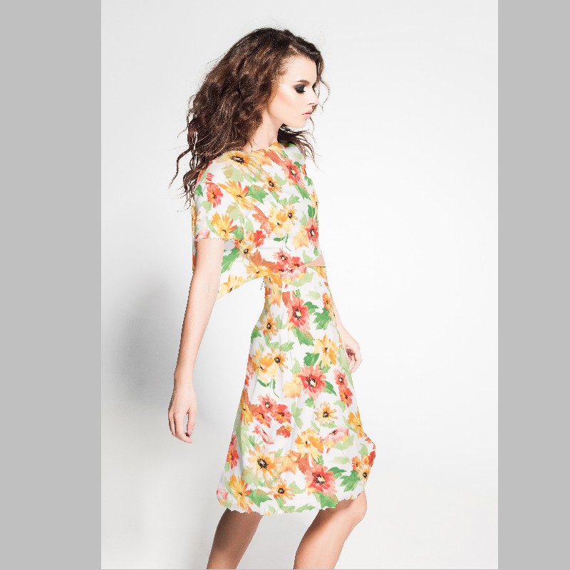 Crepe Marrocain Forest Branco Roto - Ribes y Casals