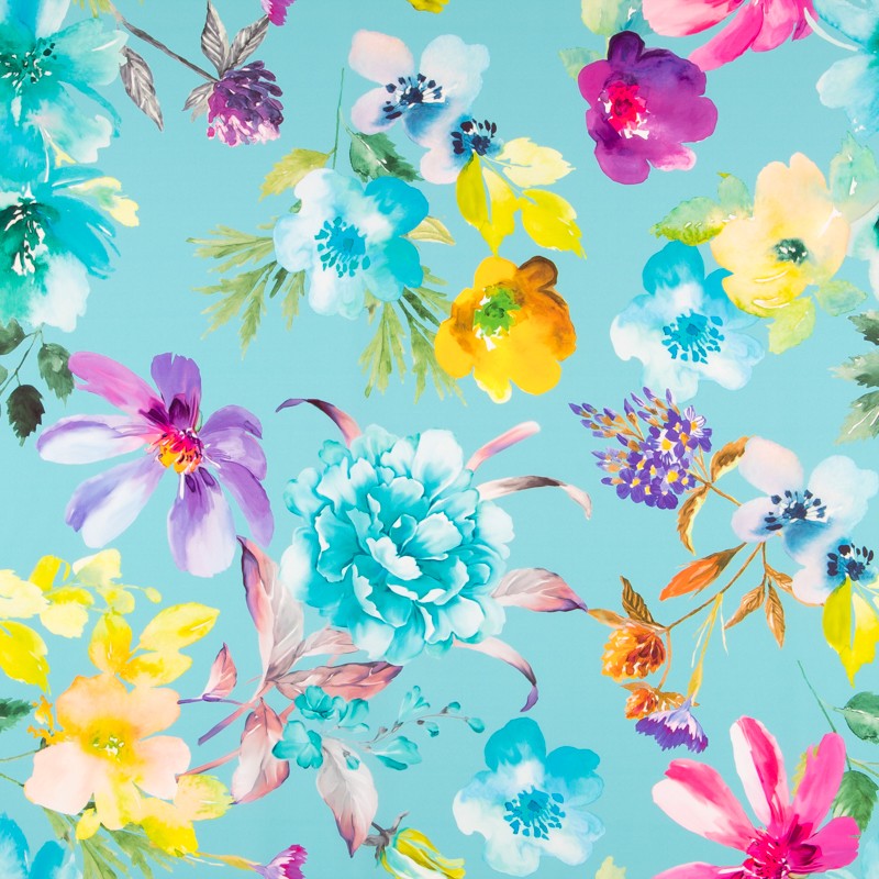 Crepe Tropical Flores Lilas - Ribes y Casals