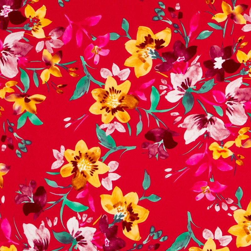 Crepe Tropical Flores Lilas - Ribes y Casals