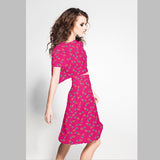 Crepe Marrocain Piñas Fucsia - Ribes y Casals