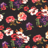 Tecido Crepe Maxi Flor Preto - Ribes y Casals