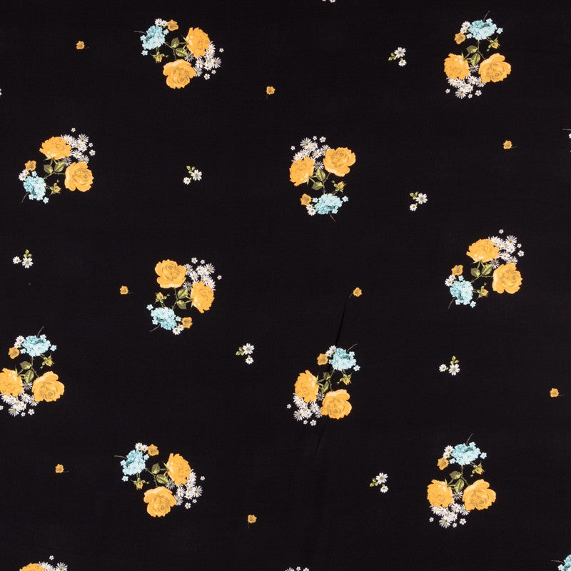 Crepe Marrocain Bouqet Preta - Ribes y Casals