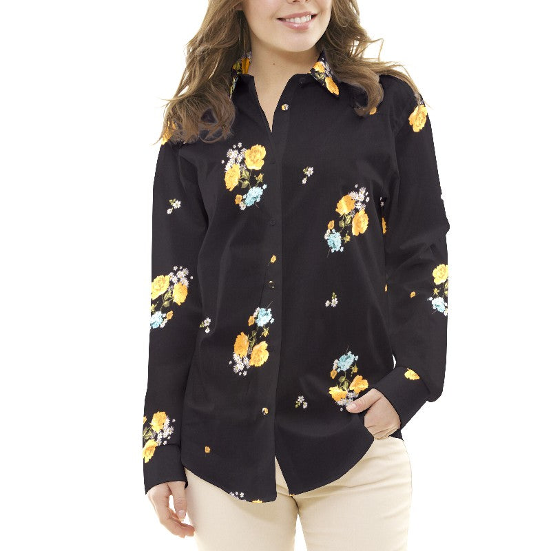 Crepe Marrocain Bouqet Preta - Ribes y Casals