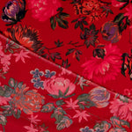 Crepe Satin Flores vermelhas - Ribes y Casals