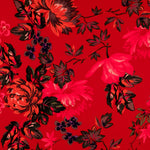 Crepe Satin Flores vermelhas - Ribes y Casals