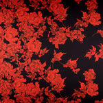 Crepe Satin Flores vermelhas - Ribes y Casals