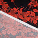 Crepe Satin Flores vermelhas - Ribes y Casals