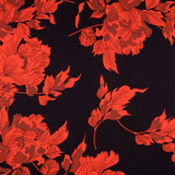 Crepe Satin Flores vermelhas - Ribes y Casals