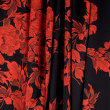 Crepe Satin Flores vermelhas - Ribes y Casals