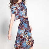 Crepe Satin Birds Light Azuis - Ribes y Casals