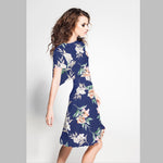 Crepe Satén Floral Azul - Ribes y Casals