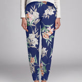 Crepe Satén Floral Azul - Ribes y Casals