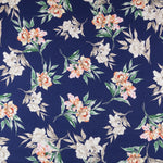 Crepe Satén Floral Azul - Ribes y Casals