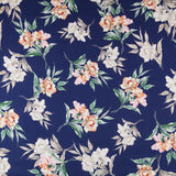 Crepe Satén Floral Azul - Ribes y Casals