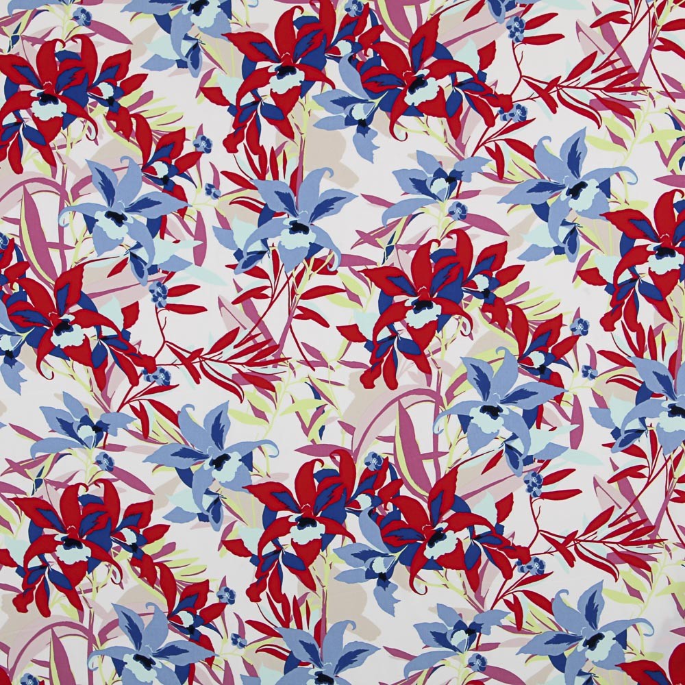 Crepe Tropical Flores Coloridas - Ribes y Casals