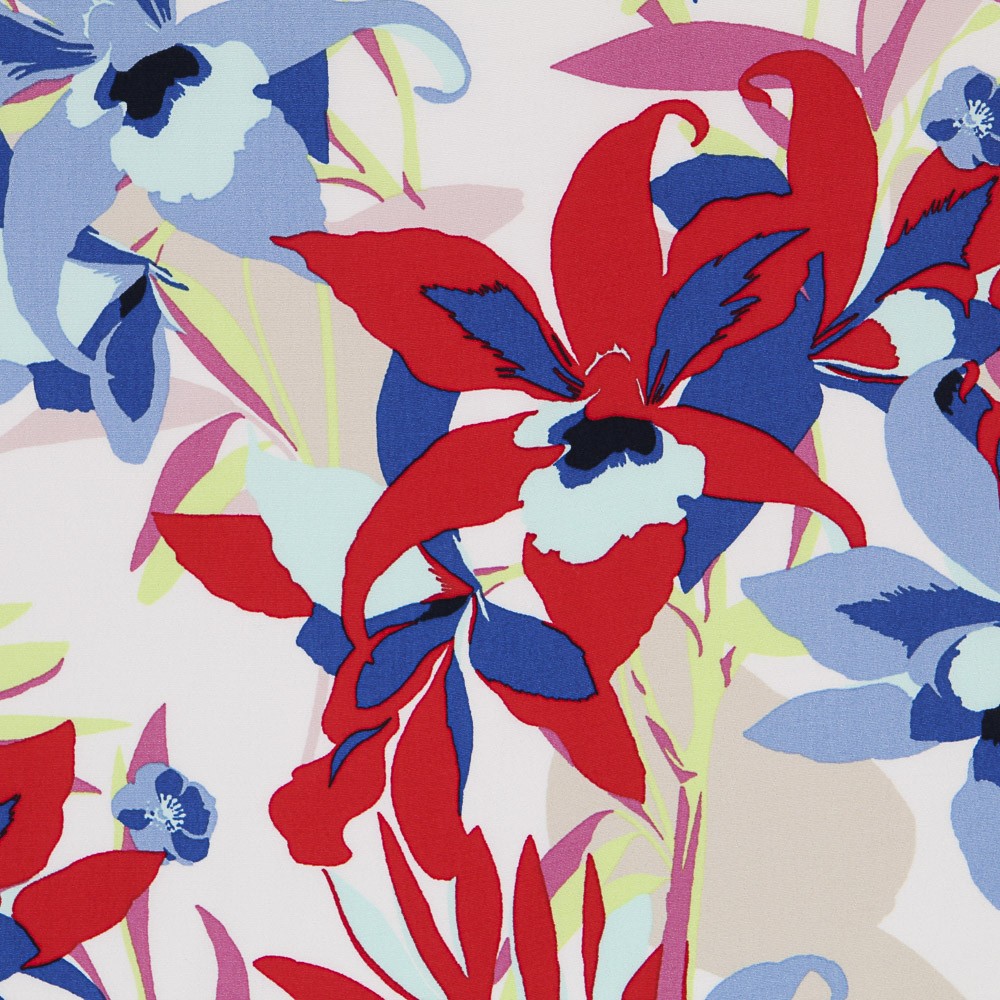 Crepe Tropical Flores Coloridas - Ribes y Casals