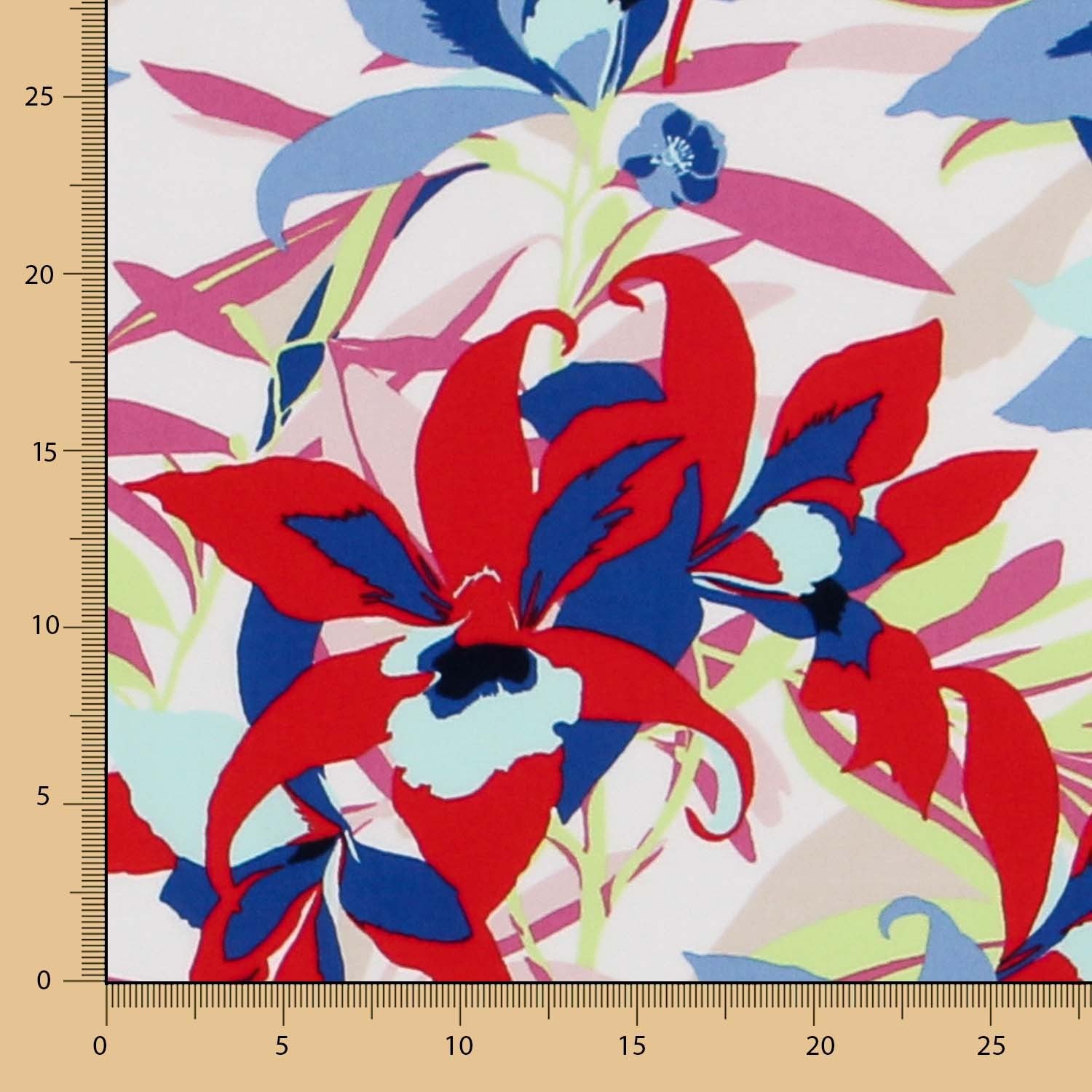 Crepe Tropical Flores Coloridas - Ribes y Casals
