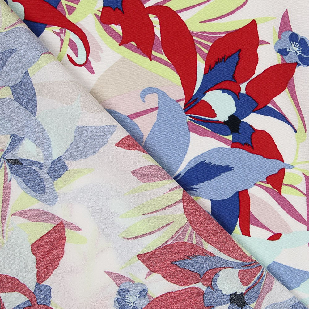 Crepe Tropical Flores Coloridas - Ribes y Casals