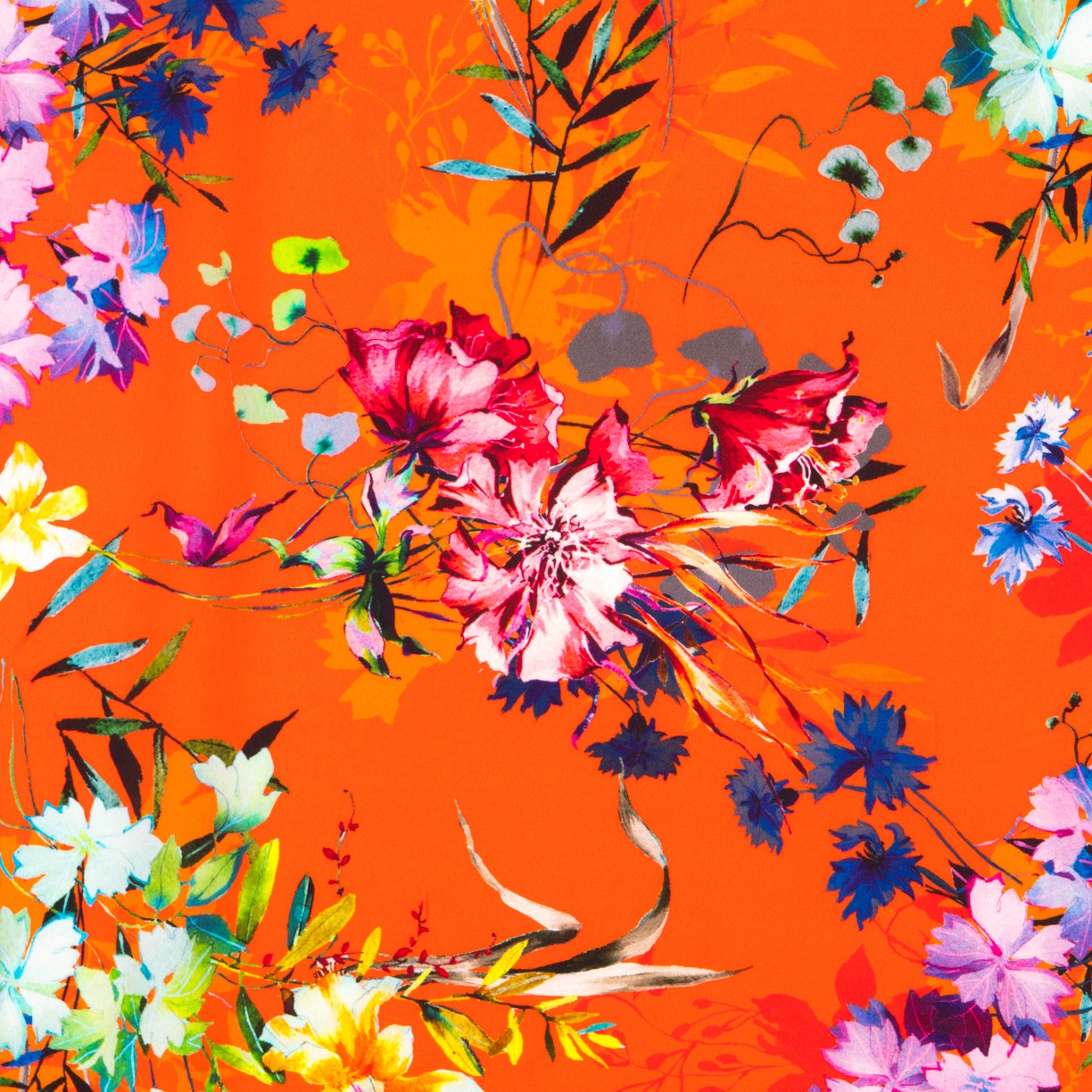 Crepe Marrocain Bouqet Preta - Ribes y Casals