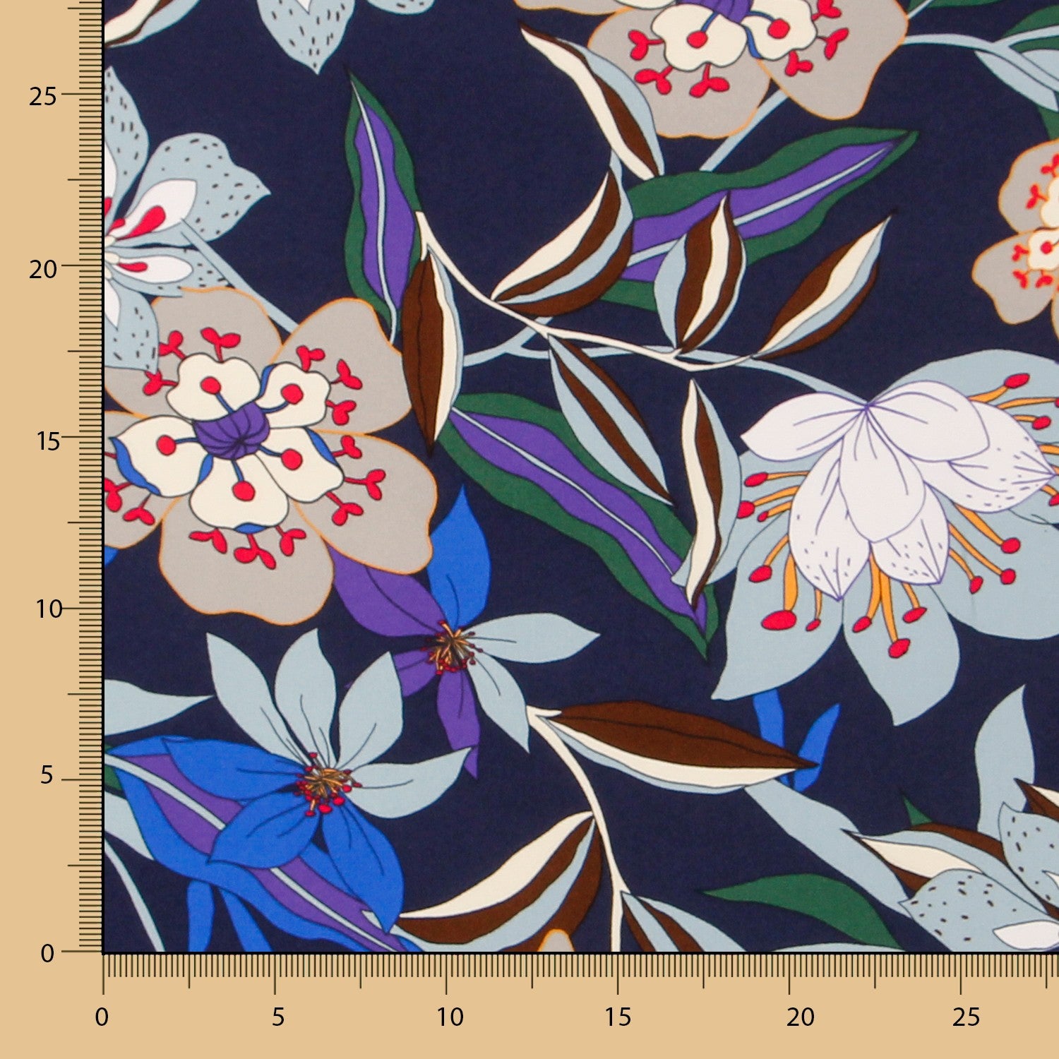 Crepe Viscose Floral Noite - Ribes y Casals