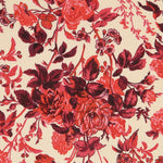 Crepe Viscose Floral Encarnado - Ribes y Casals