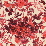 Crepe Viscose Floral Encarnado - Ribes y Casals