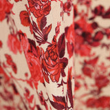 Crepe Viscose Floral Encarnado - Ribes y Casals
