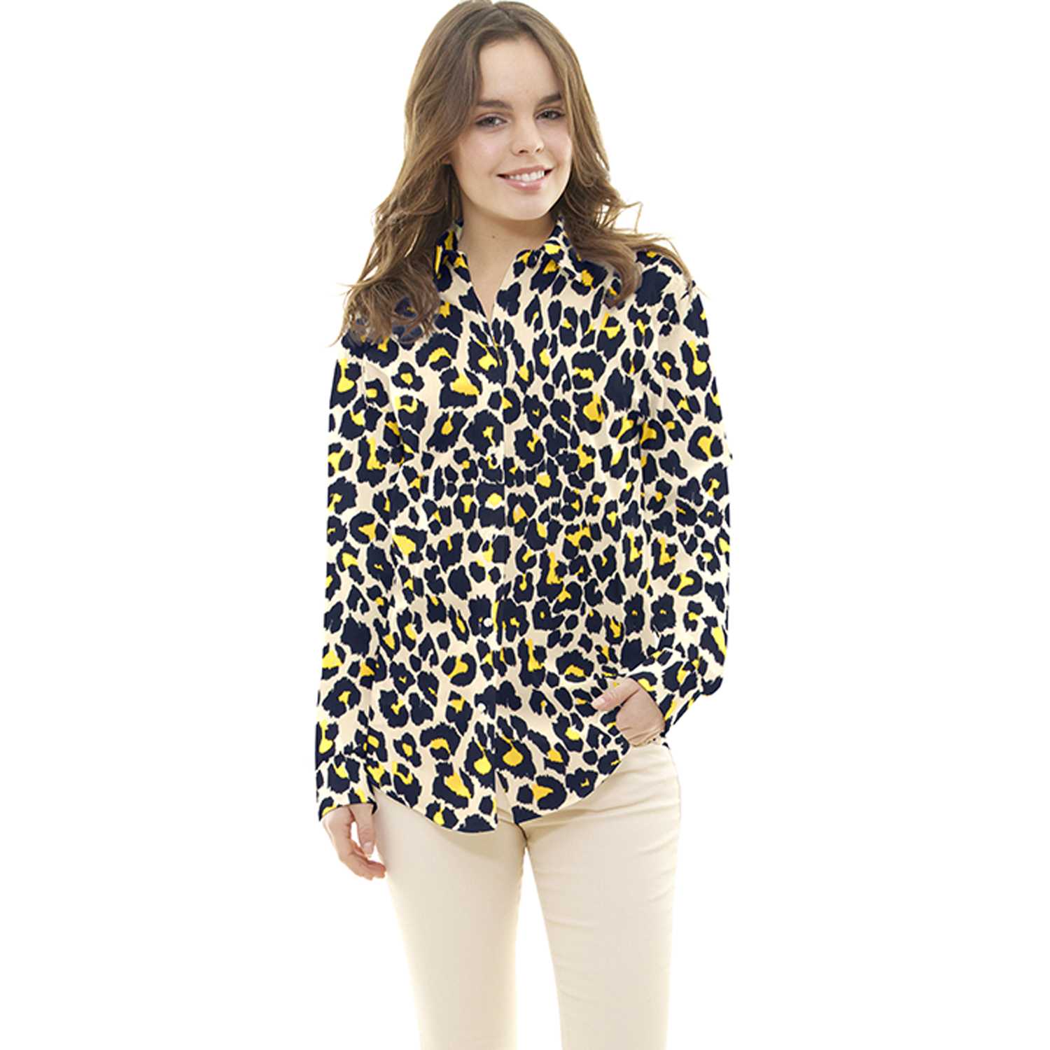 Leopardo Amarelo Viscose Crepe - Ribes y Casals
