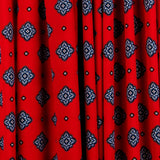 Crepe Satin Flores vermelhas - Ribes y Casals