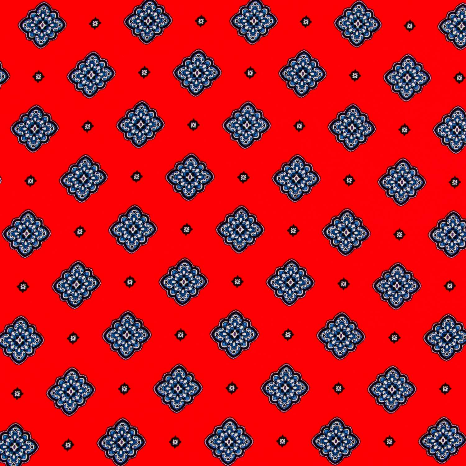 Crepe Satin Flores vermelhas - Ribes y Casals