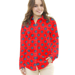 Crepe Satin Flores vermelhas - Ribes y Casals