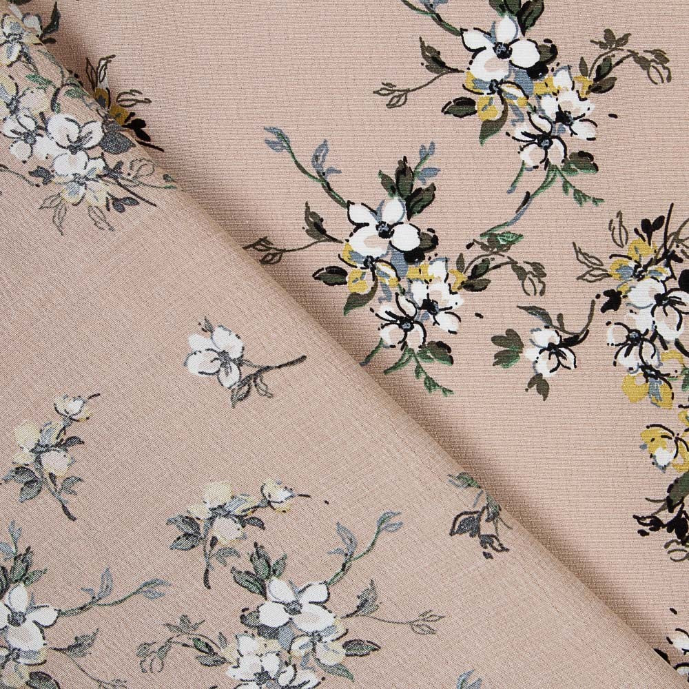 Crepe Viscose Ramos Rosa - Ribes y Casals