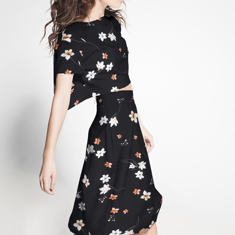 Crepe Viscosa Sakura Preta - Ribes y Casals