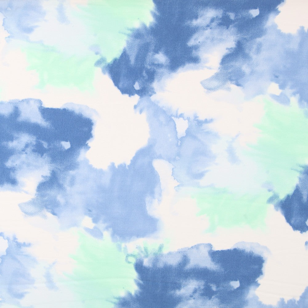 Crepe Viscose Tie Dye Turquesa - Ribes y Casals