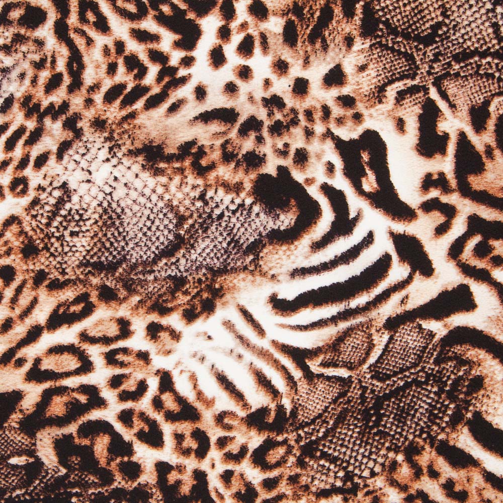 Crepe Animal Print Marrón - Ribes y Casals