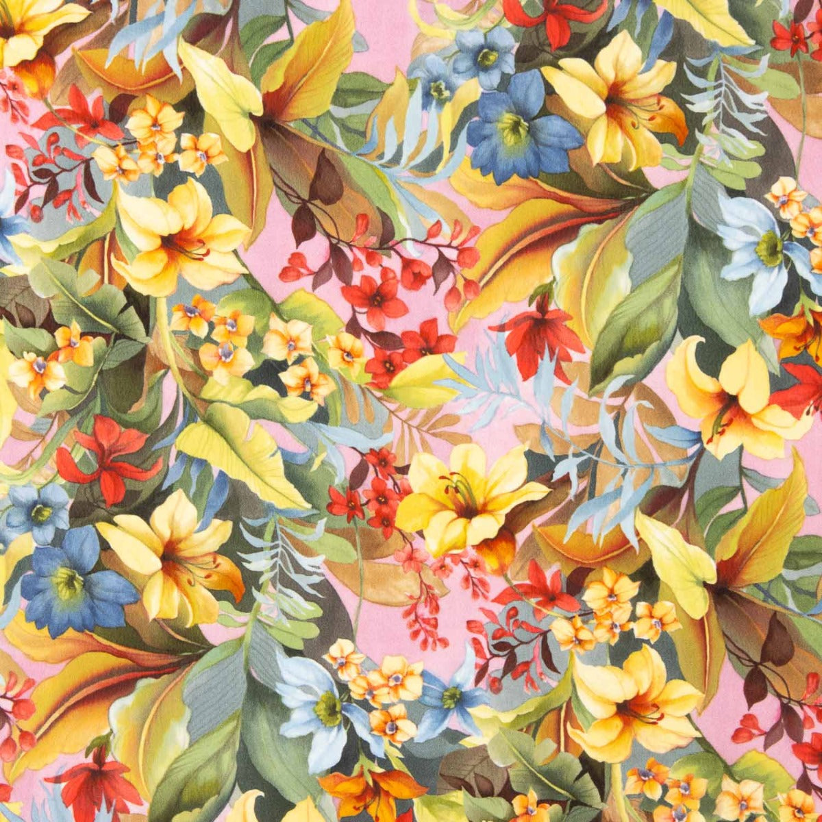 Crepe Chine Viscose Estampado Tropical in Rosa | Ribes e Casais – Ribes ...