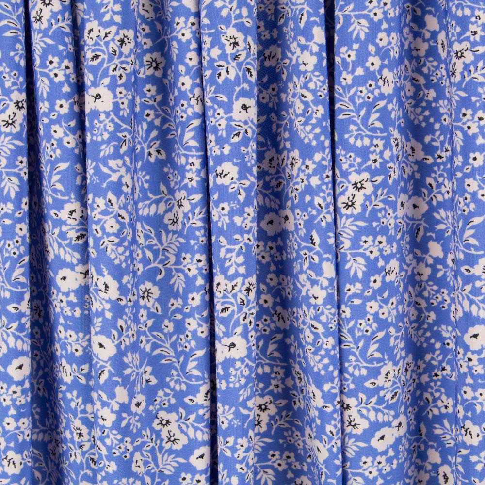 Crepe Floral Fondo Azul - Ribes y Casals