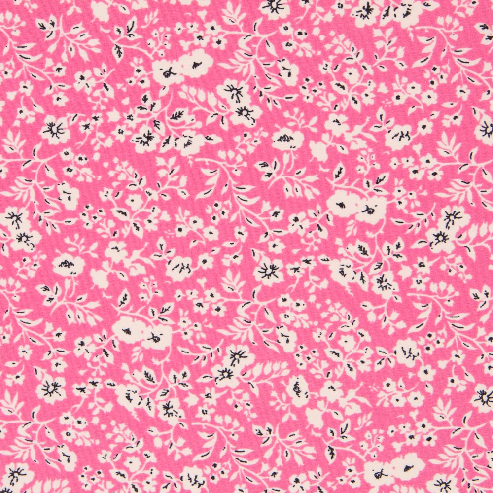 Crepe Floral Fondo Rosa - Ribes y Casals