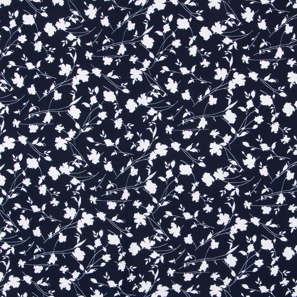 Crepe Floral Maxi Azul Noche - Ribes y Casals