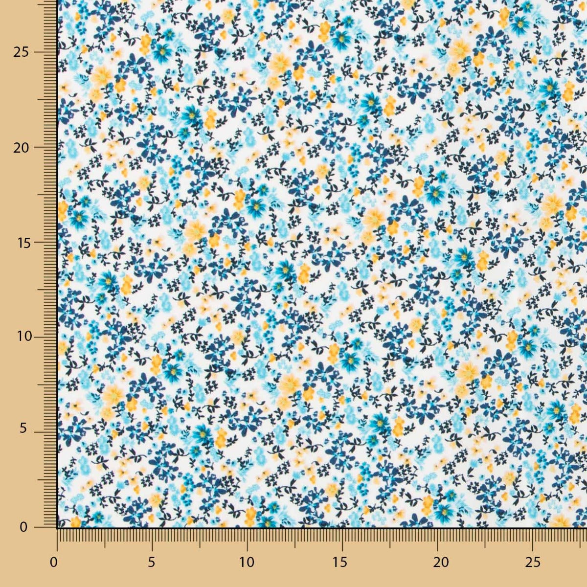 Crepe Floral Tropical Azul - Ribes y Casals