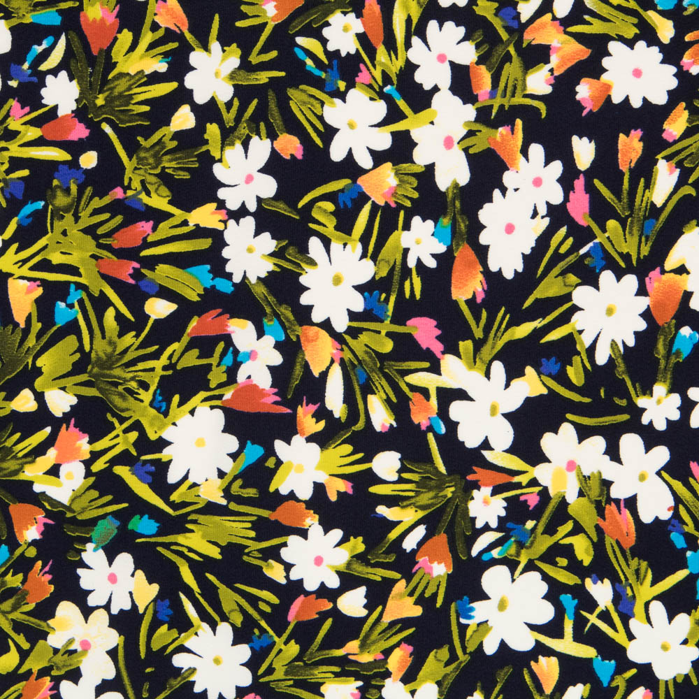 Crepe Flores Silvestres Azul Marino - Ribes y Casals