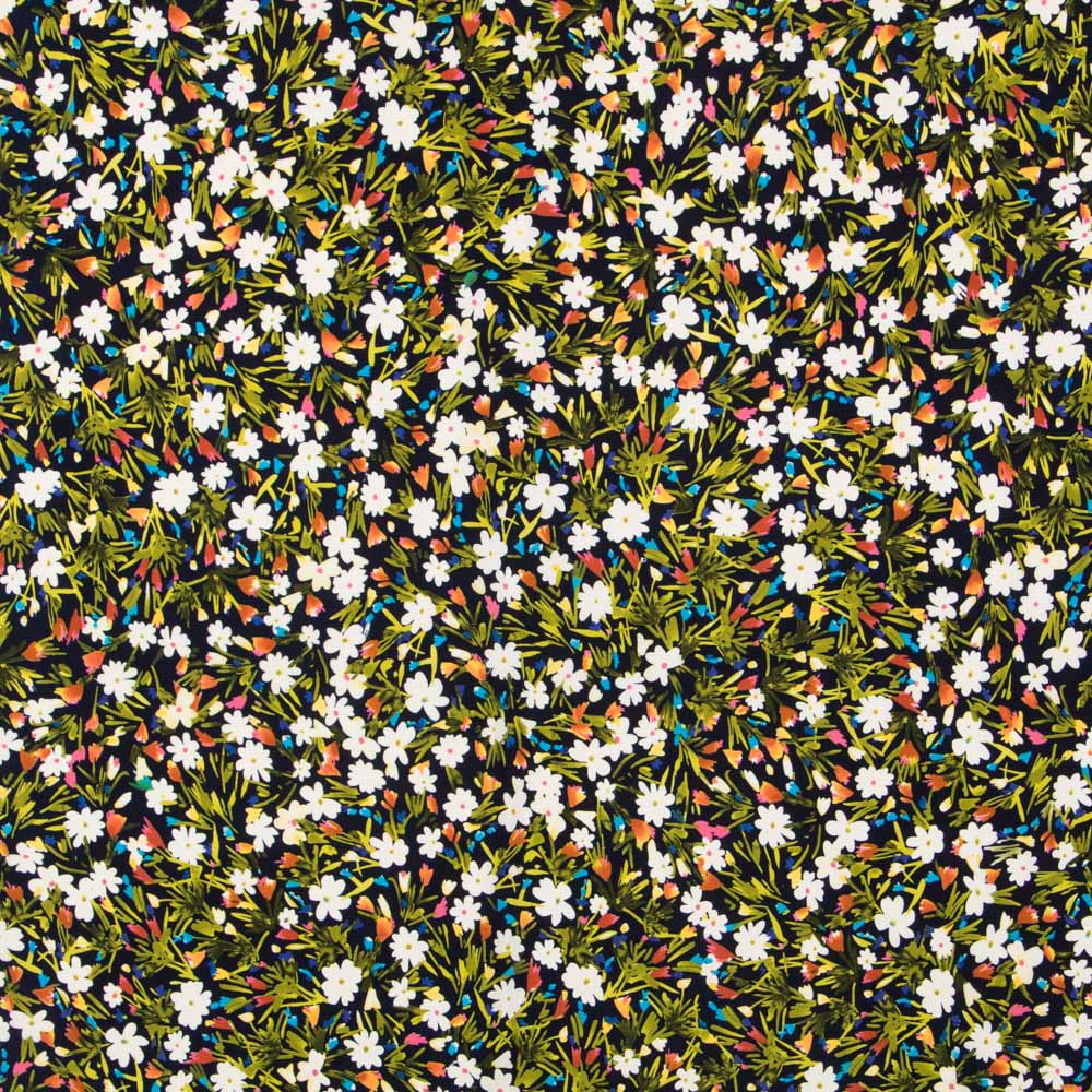 Crepe Flores Silvestres Azul Marino - Ribes y Casals