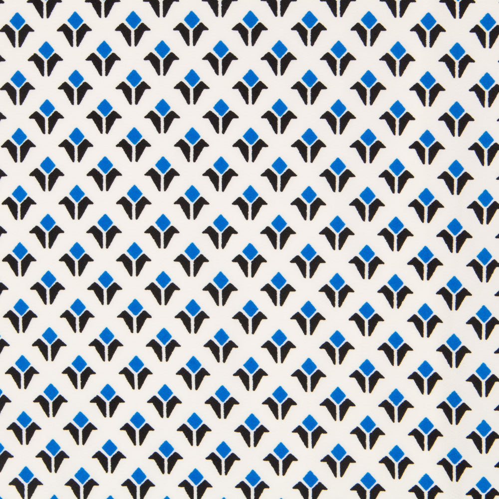 Crepe Geométrica Escudos Azul - Ribes y Casals