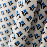 Crepe Geométrica Escudos Azul - Ribes y Casals