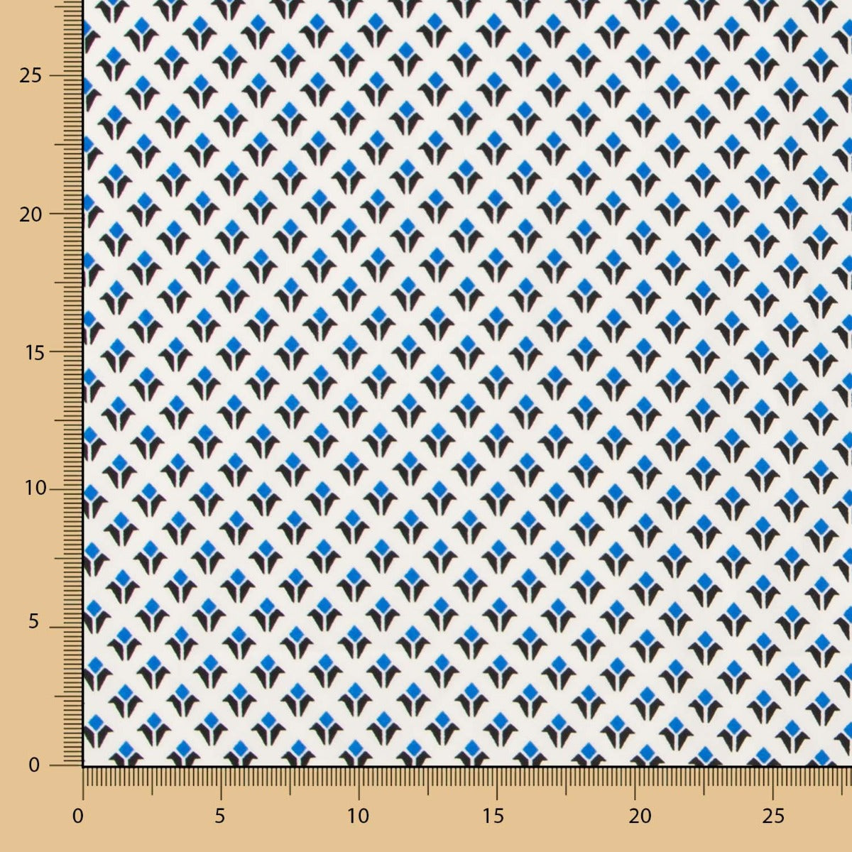 Crepe Geométrica Escudos Azul - Ribes y Casals